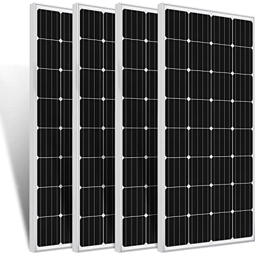 ECO-WORTHY 680W 12 Volt Monokristallines Solarmodul, 4 Stücke 170W Solarpanel Ideal zum Aufladen von 12V Batterien, für Wohnmobil Garten Camper Boot und Dach des Hauses