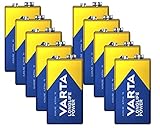 wns-emg-world Big Box Pack kompatibel mit VARTA Longlife 9V Block 6LP3146 Batterie, Alkaline E-Block Batterien ideal für Feuermelder Rauchmelder Stimmgerät, 10 Stück
