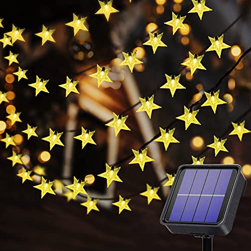Useber Solar Lichterkette Aussen, 50LED Lichterkette Außen Solar,8 Modi und Wasserdicht Outdoor Lichterkette für Balkon,Garten,Bäume,Hochzeiten,Partys,Terrasse (Stern)