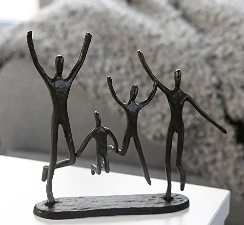Casablanca - 74572 Design Skulptur Jumping Gußeisen brüniert 22 cm Familie Freude Figur Deko