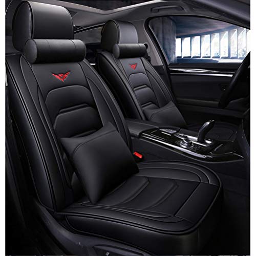 Auto sitzbezüge Autositzbezug Full Set Wasserdichte Ledermatten Zubehör Universal for kompatiblen Audi A3 / A4 / A5 / A6 / A8 / Q3 / Q5 / RS4 (Farbe : Black-Luxury)