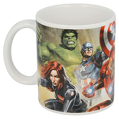 AVENGERS - Keramiktasse für Kinder in Geschenkbox (Thor, Hulk, Iron Man, Avengers Superhelden)