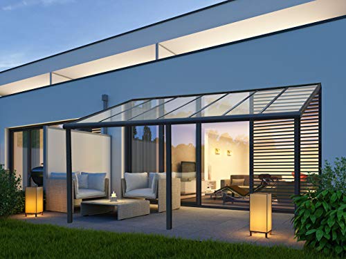 VITRO Terrassenüberdachung Aluminium 6x3m, Glas, Anthrazit