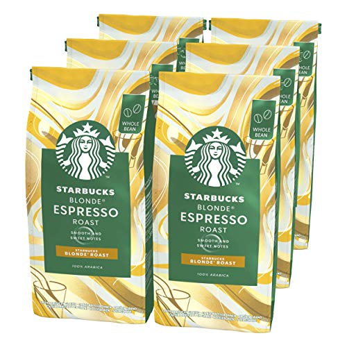 STARBUCKS Blonde Espresso Roast Ganze Kaffeebohnen, Milde Röstung (6 x 200g)