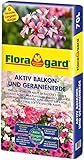 Floragard Aktiv Balkon und Geranienerde 70 Liter - mit 6 Monate Langzeitdünger - für alle Balkonpflanzen
