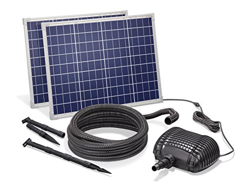 Solar Bachlaufset 100W Solarmodul 5000 l/h Förderleistung 3m Förderhöhe inkl. 5m Schlauch 32mm Bachlaufpumpe esotec pro Komplettset 101970