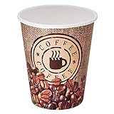 400 Stk. Kaffeebecher Premium, 'Coffee To Go', Pappe Beschichtet, 8oz., 200 ml, Hitzebeständig, Recyclingfähig