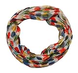 beybey® Damen Seide Loop Schal in herrlichen Farben und ein Batik Punkte Loopschal zum Verlieben Seidenschal (bunt)