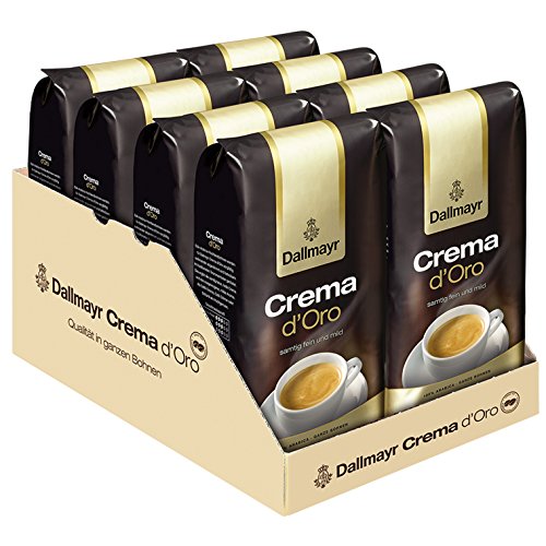 Dallmayr Crema d'Oro Kaffee, Bohnenkaffee, Röstkaffee, ganze Bohnen, Kaffeebohnen, 8 x 1000 g