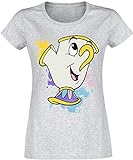 Die Schöne und das Biest Disney Damen T-Shirt Tassilo Splatter grau - M