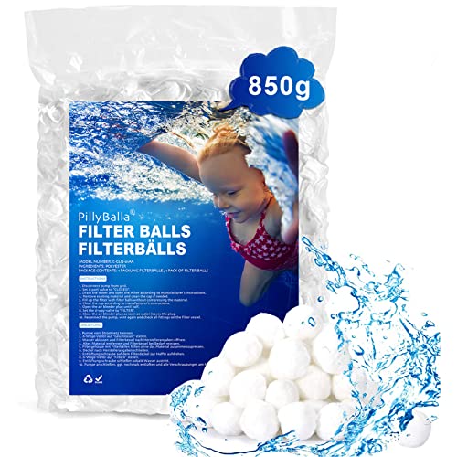 Filterbälle Pool für Sandfilteranlagen, 850g Filterballs ersetzt 30kg Filtersand Quarzsand und Filterglas, Geeignet für Schwimmbad Filteranlage, Poolreinigung Zubehör, Salzwasser Aquarium Sandfilter