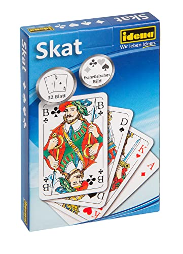 Idena 6250100 - Skatspiel mit französischem Blatt, 32 Karten, ca. 5,9 x 9,1 cm, das beliebteste Kartenspiel der Deutschen, für Wettbewerbe oder Spieleabende