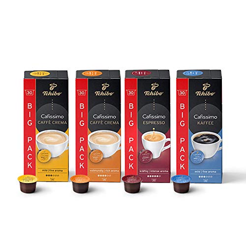Tchibo Cafissimo Probierset Klassik Edition verschiedene Sorten Caffè Crema, Espresso und Kaffee, 120 Stück (4x30 Kaffeekapseln), nachhaltig & fair gehandelt
