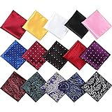 Alumuk Einstecktuch einfarbig - Tuch aus Polyester - Kavalierstuch Pochette Stecktuch - Taschentuch (15 Gemischte Farben)