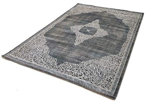 Flycarpets - Luras - Indoor Teppich - rechteckig - modern - Kurzflor 10 mm - in Größe 200x290 - in Grau - Orientalisch - türkisch gewebt
