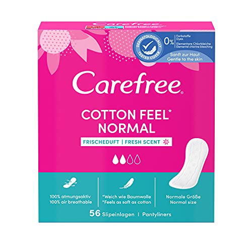 Carefree Slipeinlagen Cotton Frischeduft, Luftdurchlässige Slipeinlage Mit Baumwollextrakt (1 X 56 Einlagen)