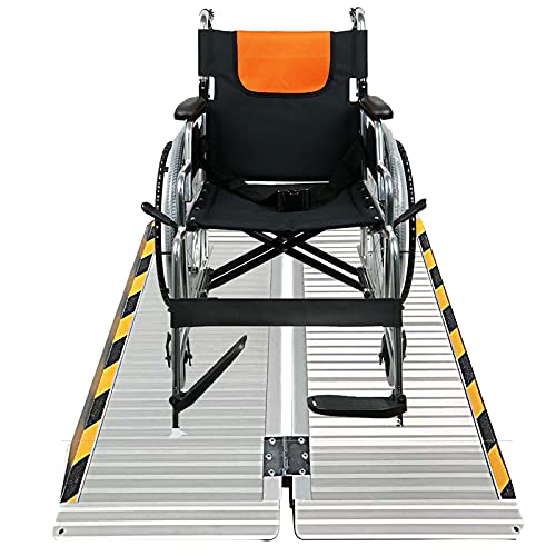 Rollstuhlrampe Auffahrrampen Rampe Rollstuhlrampe aus Aluminium,Faltbares leichtes tragbares,Anti-Rutsch-Rampen mit hohem Hub für Treppentüren Balkontür,Last 300kg (600 Pfund) ( Size : 120cm(4 ft ) )