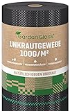 GardenGloss 50m² Anti-Unkrautgewebe 100g/m² – Wasserdurchlässig und Reissfest – Unterbodengewebe mit hoher UV-Stabilisierung – Bändchengewebe Unkrautfolie (50m x 1m, Rolle)