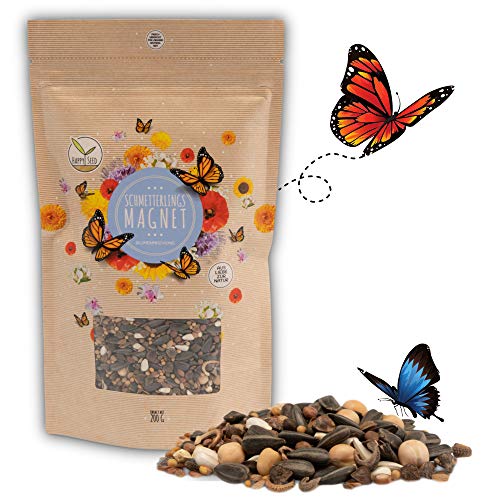 200g Schmetterlingswiese Samen für eine bunte Blumenwiese - Farbenfrohe & nektarreiche Wildblumensamen Mischung für Schmetterlinge