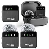 MyStudio Wireless MIC Duo • Mikrofon-Set mit Zwei Lavalier-Ansteckmikrofonen • Schnurlos • Für Zwei Anwender gleichzeitig • Kompatibel mit Smartphones und Kameras • Schutzcase als Ladestation