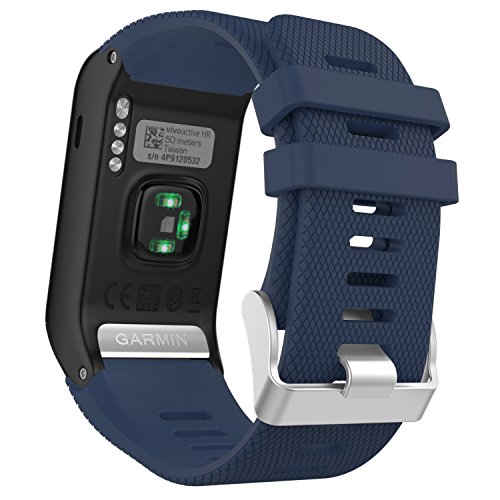MoKo Sport Armband Kompatibel mit Garmin Vivoactive HR - Silikon Ersatzarmband Uhrenarmband Einstellbar Armband Wechselarmband Watch Band Sport GPS Smartwatch Armband, Mitternachtsblau