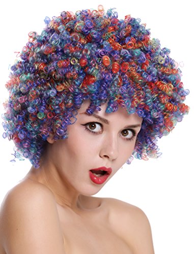 WIG ME UP - SZL-001-colorful Perücke Damen Herren Clown Clownsperücke Afro Locken Halloween Karneval bunt