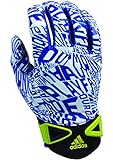 adidas Scream Adult Football Receiver's Gloves, White/Royal, Large