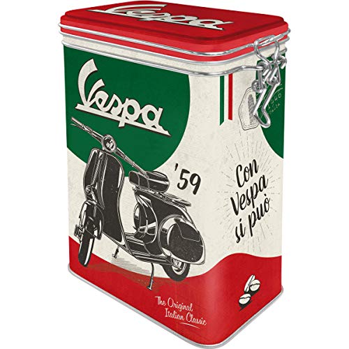 Nostalgic-Art Retro Kaffeedose, Vespa – The Italian Classic – Geschenk-Idee für Roller-Fans, Blech-Dose mit Aromadeckel, Vintage Design, 1,3 l
