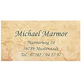 Visitenkarten'Marmor' mit Ihrer kompletten Adresse, 54 Stück, ca. 88 x 45 mm