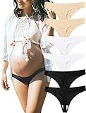 No Show Thongs for Women Ladies Maternity Comfortable Panties Seamless Underwear Set Athletic Workout Variety Pack (Black/White/Nude, Medium)
