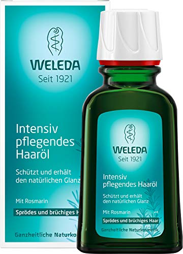 WELEDA Bio Intensiv Pflegendes Haaröl, pflanzliche Naturkosmetik Haarkur mit Rosmarin für sprödes und brüchiges Haar, Schutz und Pflege für einen natürlichen Glanz (1 x 50 ml)