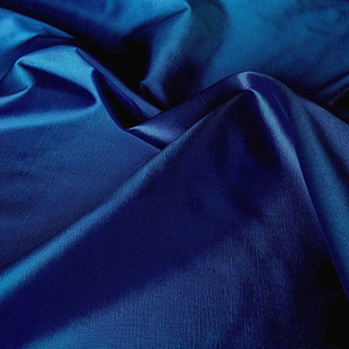TOLKO Kleider-TAFT als Modestoff/Dekostoff | edel Changierend und glänzend | Stoffe zum Nähen Meterware Dekorieren | Blickdicht, knitterarm | Meterware 148cm breit (Dunkel Blau)