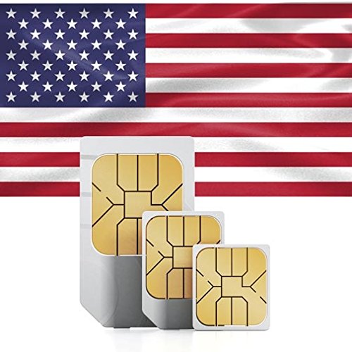 travSIM USA Prepaid Daten SIM Karte + 1GB für 30 Tage im AT&T Netz - Standard,Micro & Nano SIM