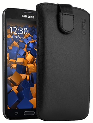 mumbi Echt Ledertasche kompatibel mit Samsung Galaxy S5 / S5 Neo Hülle Leder Tasche Case Wallet, schwarz