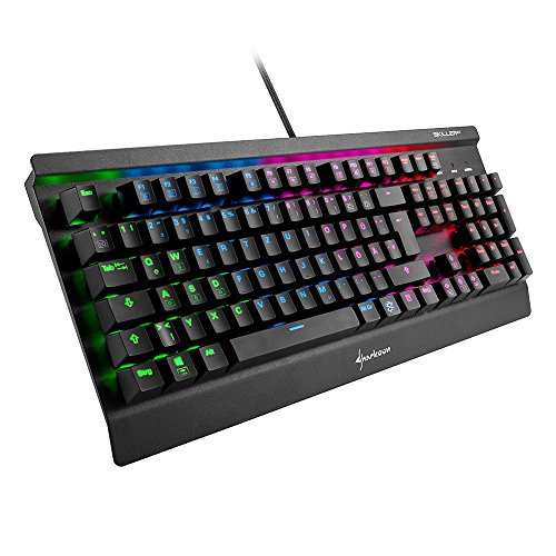 Sharkoon Skiller Mech SGK3 Mechanische Gaming Tastatur (mit RGB-Beleuchtung, rote Schalter, N-Key-Rollover, 1000 Hz Polling Rate) schwarz