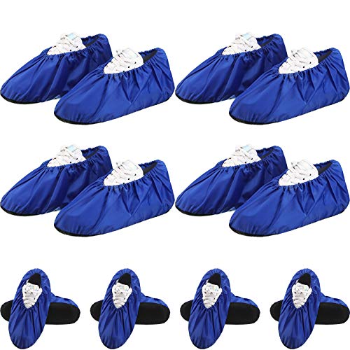 8 Paare Rutschfeste Wiederverwendbare Schuh Abdeckungen Schuhüberzüge Wasserdicht Stiefel Abdeckungen für Haushalt Teppich Boden Schutz Maschinen Waschbar (Königsblau)