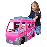 Barbie HCD46 - Traumcamper Fahrzeug Spielset (ca 75 cm), mit rollenden Rädern, 7 Spielbereiche, Pool, Rutsche und 60+ Campingzubehör, Geschenk für Kinder ab 3 Jahren
