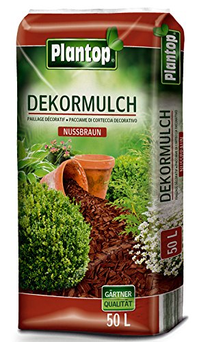 Rindenmulch Dekor 50 Liter Nußbraun Deko Mulch Garten Dekormulch Plantop