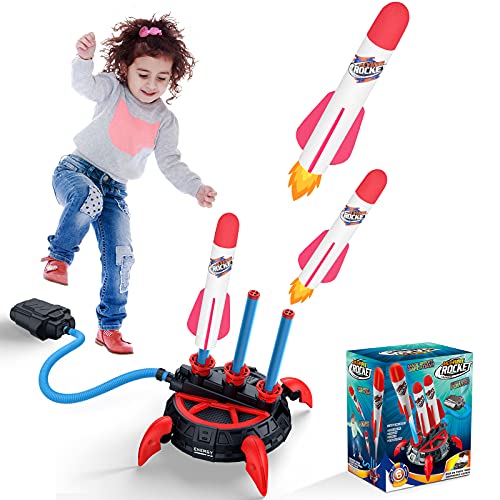 BlueFire Rakete Spielzeug, Rocket Launcher Toy, Air Rocket, Druckluftrakete mit 6 Rockets, Outdoor Spielzeug und Geschenk für Kinder