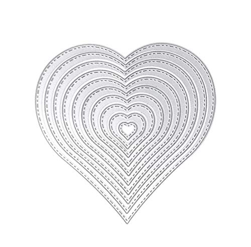 Stanzschablone Herz, U-horizon 10pcs LOVE Heart Cutting Dies Metall Schablonen Papierbasteln für DIY Scrapbooking, Fotoalbum Dekoration, Karte, Papier, Geschenk