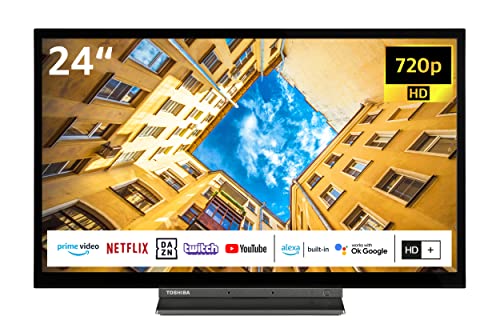 Toshiba 24WK3C63DAY 24 Zoll Fernseher/Smart TV (HD-ready, HDR, LED, Triple-Tuner, Bluetooth, WLAN, Alexa Built-In) - 6 Monate HD+ inklusive [2022]