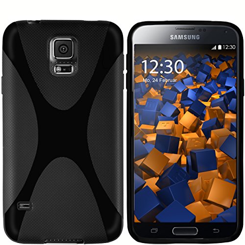 mumbi Hülle kompatibel mit Samsung Galaxy S5 / S5 Neo Handy Case Handyhülle, schwarz