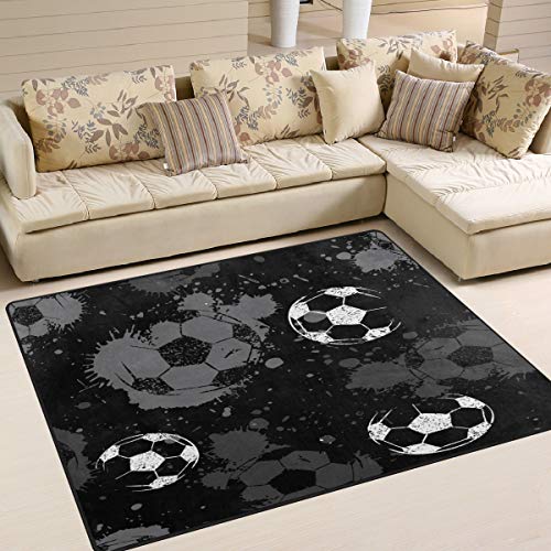 Use7 Teppich, abstrakter Fußball, Wasserfarben, 160 x 122 cm