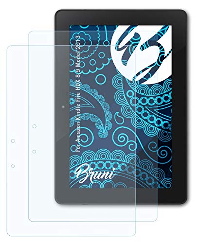 Bruni Schutzfolie kompatibel mit Amazn Kindl F¡re HDX 8,9 Model 2013 Folie, glasklare Displayschutzfolie (2X)