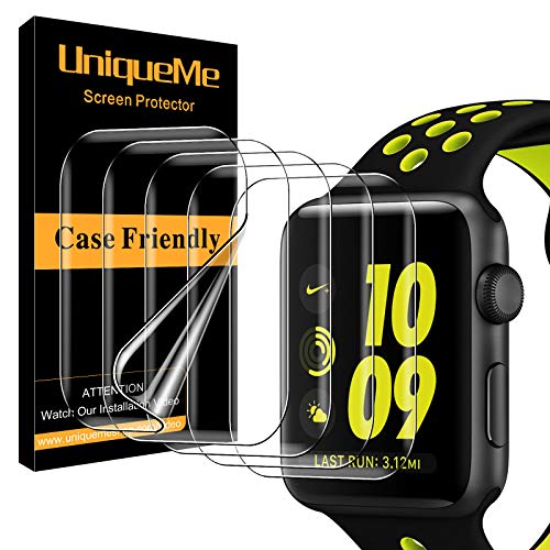 UniqueMe 5 Stück Schutzfolie für Apple Watch Series 7/6/5/SE 40/41mm Folie, [Flexible Folie] Soft HD TPU Klar Displayschutz Displayschutzfolie mit lebenslanger Ersatzgarantie