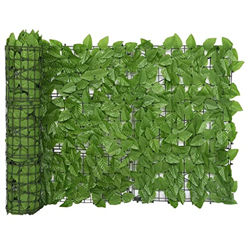 Balkonabtrennung mit grünen Blättern, 500 x 75 cm, Material: Polyethylen, Stoff