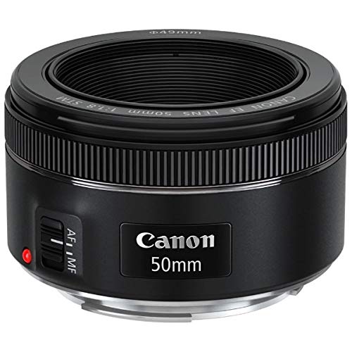 Canon Objektiv 0570C005AA EF 50mm Brennweite F1.8 STM Fokussierung (49mm Filtergewinde), schwarz