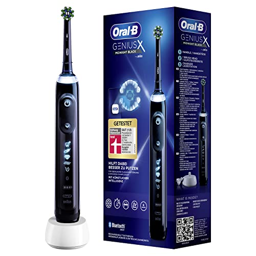 Oral-B Genius X Elektrische Zahnbürste/Electric Toothbrush, 6 Putzmodi für Zahnpflege, künstliche Intelligenz & Bluetooth-App, Designed by Braun, schwarz