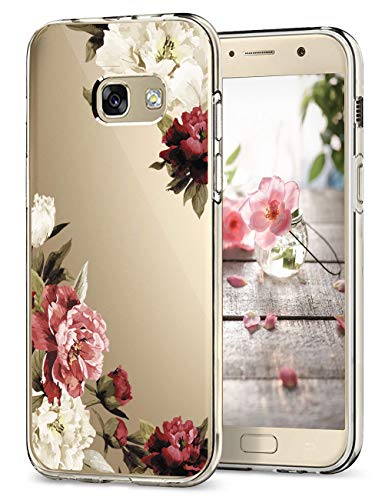 Hülle Kompatibel Samsung Galaxy A5 2017 Hüllen, Galaxy A3 2017 Schutzhülle Durchsichtig Silikon Handyhülle Clear TPU Schutz Handytasche Blumen Muster Case Cover für A5 2017 (12, Galaxy A5 2017)