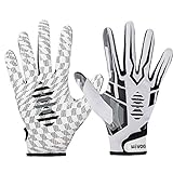 Hivool American Football Handschuhe Gloves Receiver Empfänger , Ultra-Stick Sports Empfänger Handschuh für Jugendliche und Erwachsene